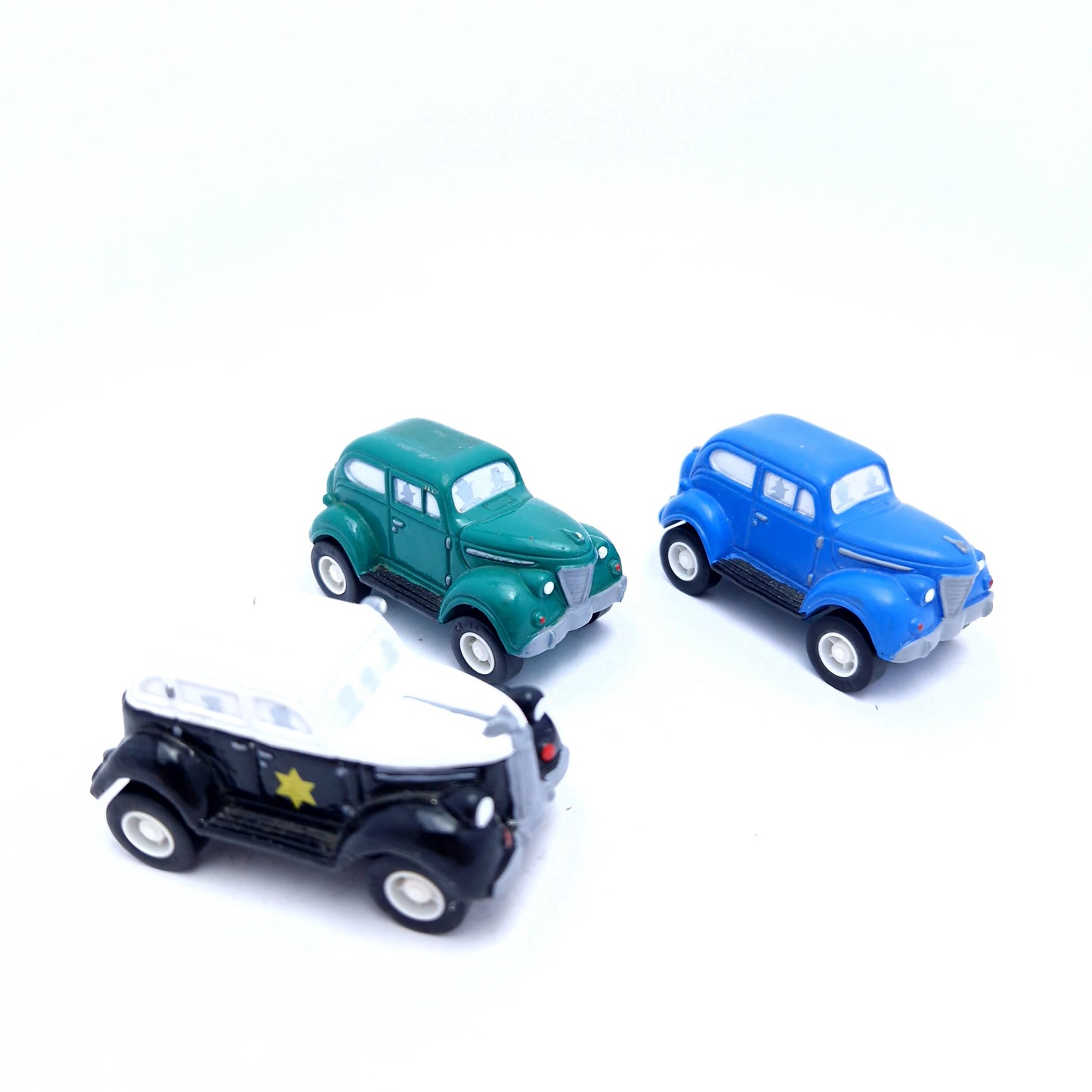 DICK TRACEY ☆ Set x3 Pull Back PVC Vehicle Cars Police Vintage ☆ Loose 1990's ERTL