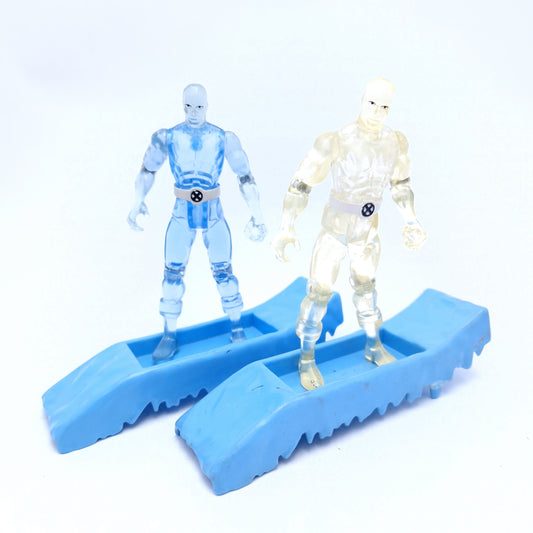 MARVEL X-MEN ICEMAN x2 Both Variants Action Figure ☆ Vintage Toybiz Original Loose 90s Complete
