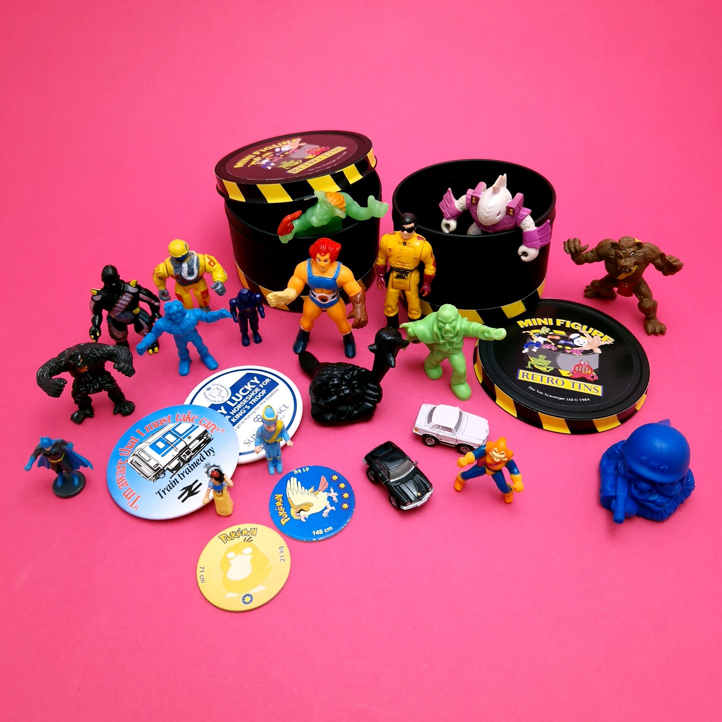 MINI FIGURE RETRO TINS - Mystery Gifts ☆ The Toy Scavenger Nostalgic 80s & 90s V2