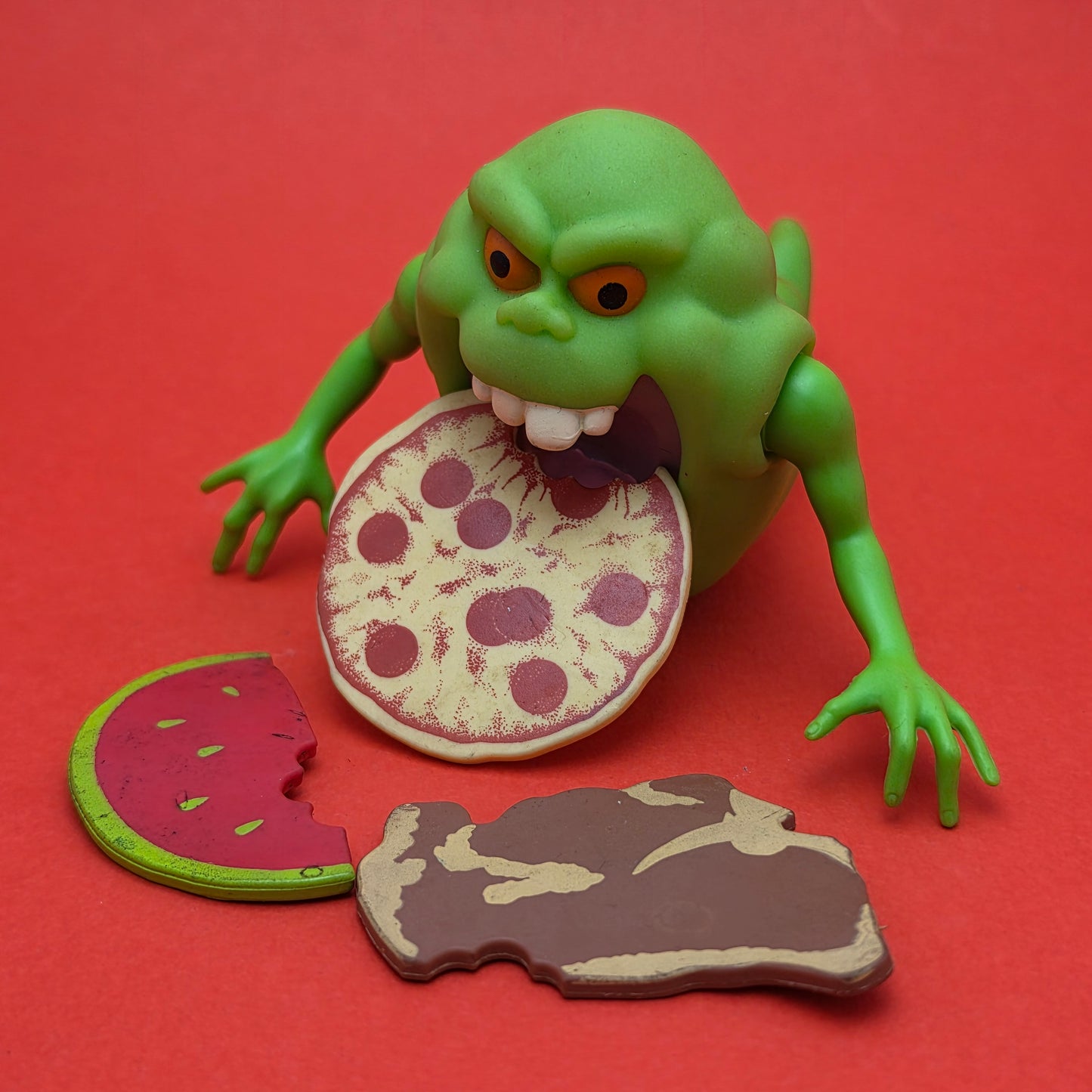 GHOSTBUSTERS ☆ GREEN GHOST SLIMER Food Vintage Figure ☆ Loose 80s Kenner Original