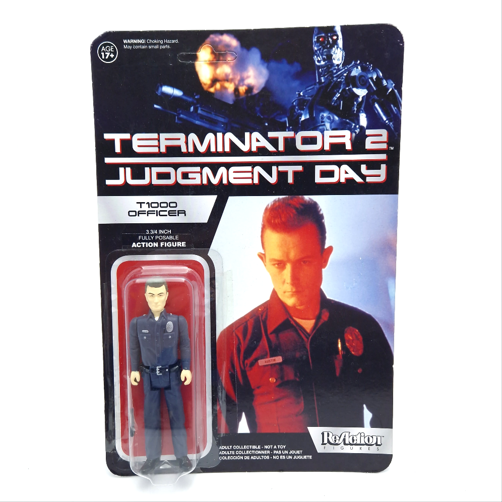 Terminator 2 Judgment Day ReAction Super7 Action Figure T1000 Officer 10cm ☆ Carded Sealed