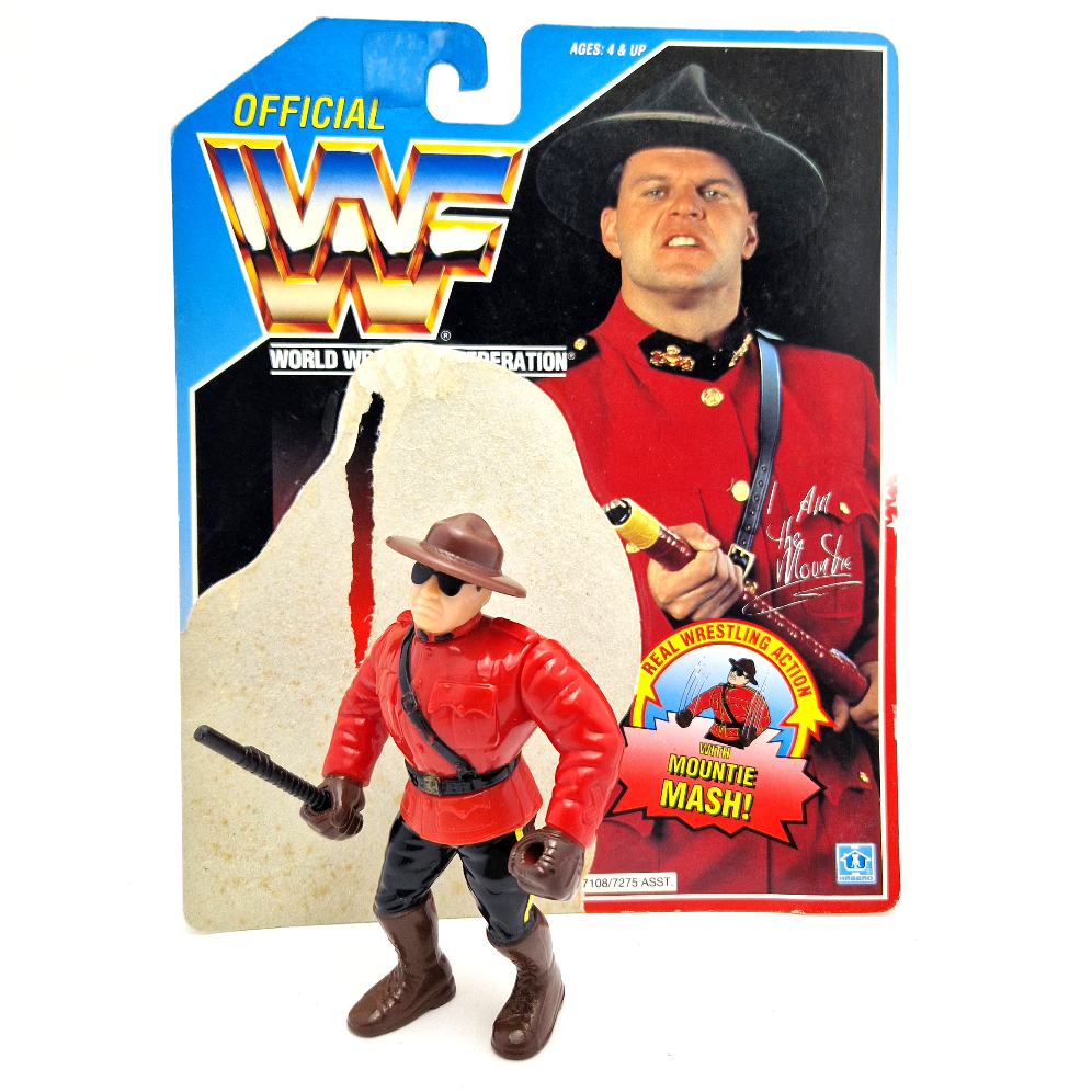 WWF HASBRO THE MOUNTIE Vintage Wrestling Figure COMPLETE Card Back ☆ Original 90s Series 5