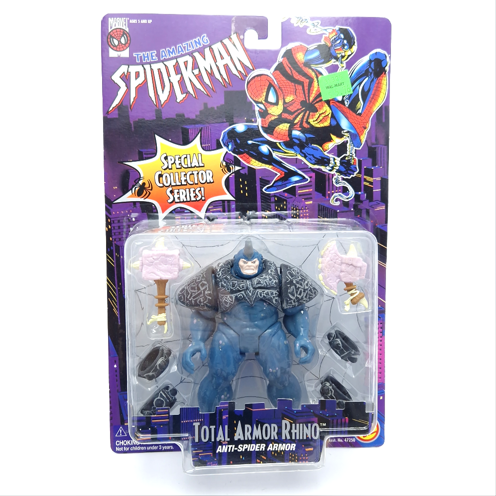 SPIDER-MAN ANIMATED SERIES ☆ TOTAL ARMOR RHINO Figure Marvel ☆ Carded Toybiz 90s Original
