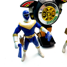 Load image into Gallery viewer, POWER RANGERS ZEO ☆ WARRIOR WHEEL &amp; 2 Rangers Blue Green BUNDLE Action Figures ☆ Vintage Bandai
