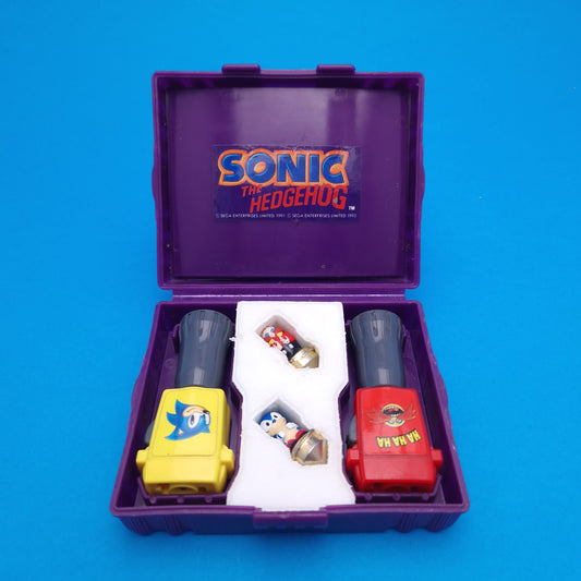 SONIC THE HEDGEHOG ☆ SONIC DUEL SPINJAS Figures ☆ Spinning Game Sega Tomy 90s