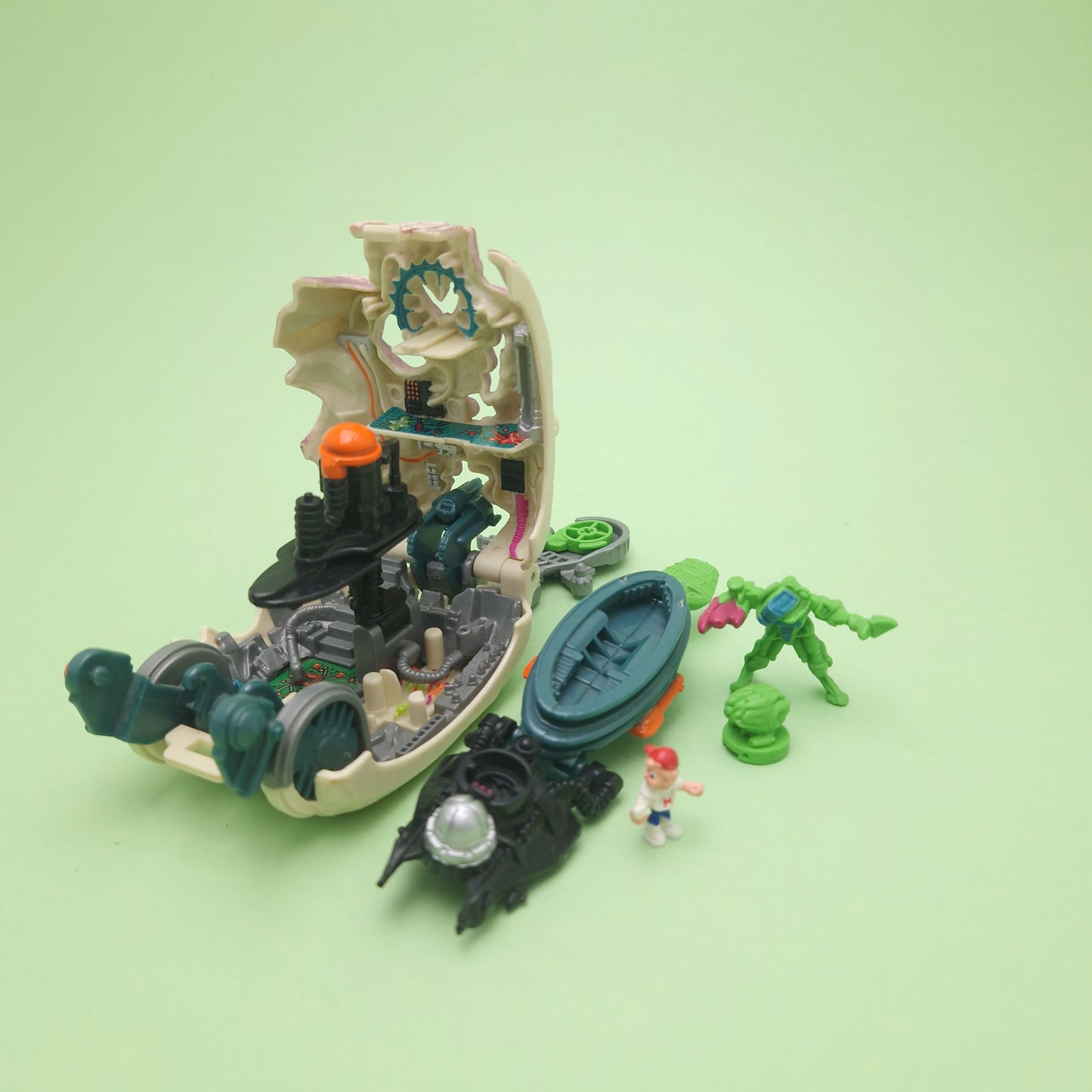 MIGHTY MAX ☆ BYTES CYBERSKULL Doom Zones Vintage Figure Playset ☆ Bluebird
