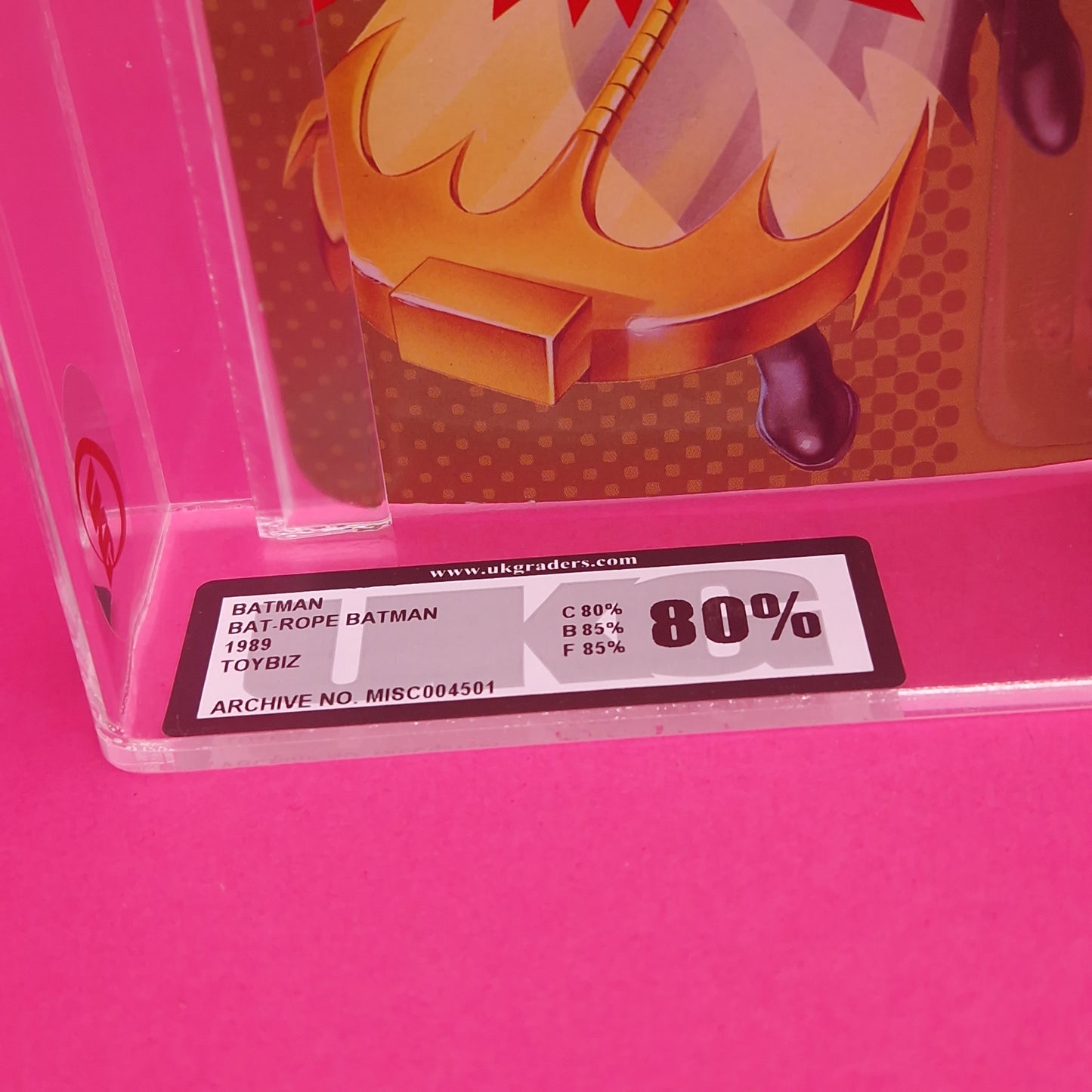 BATMAN 89 ☆ Vintage DC SUPER HEROES GRADED 80% Figure ☆ Round Jaw Head Carded Sealed Original Toybiz 1989