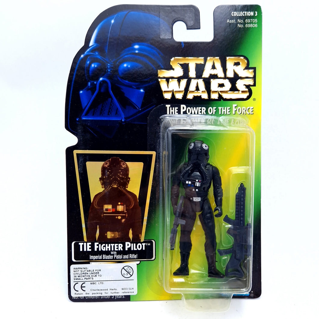 POTF ☆ TIE FIGHTER PILOT Star Wars Power Of The Force Figure ☆ Carded MOC Sealed 90's