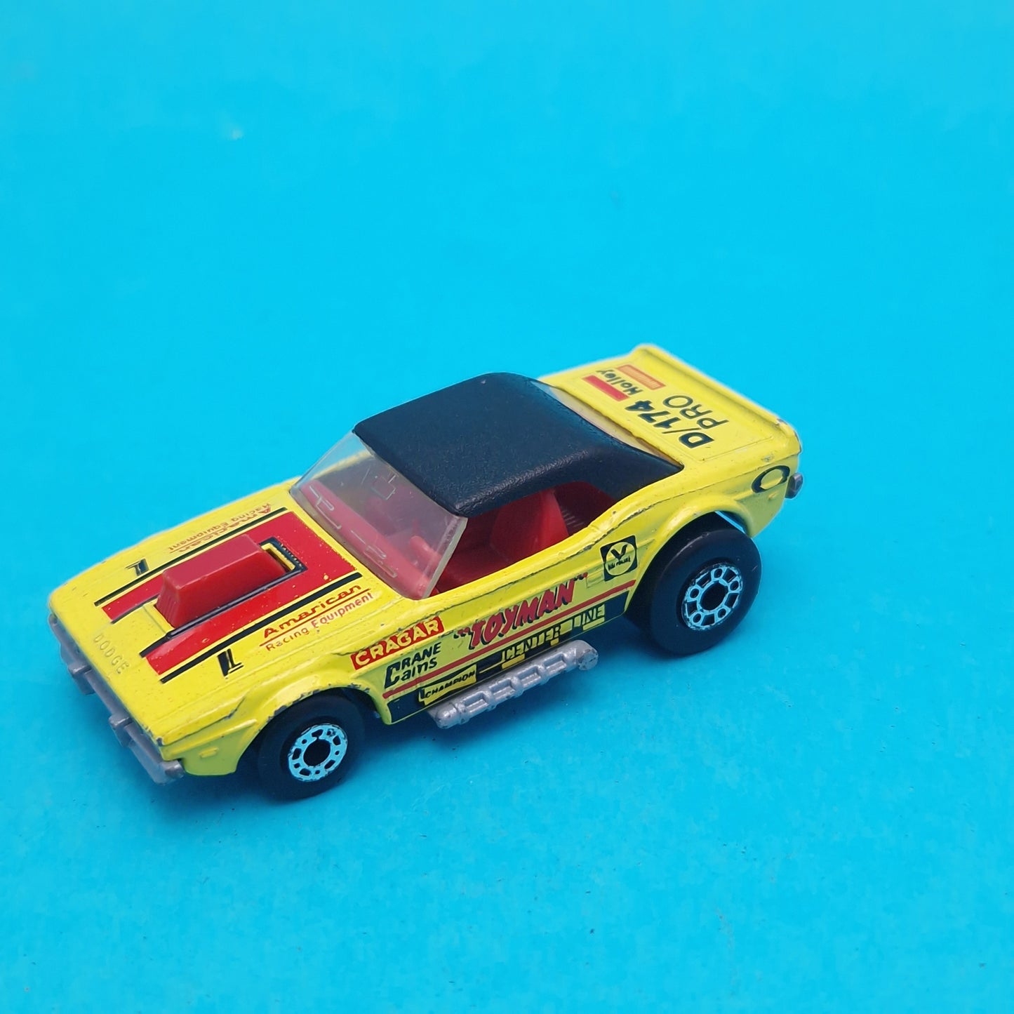 MATCHBOX ☆ SUPERFAST DODGE CHALLENGER TOYMAN Yellow Red Car Vehicle ☆ Diecast Car Vintage