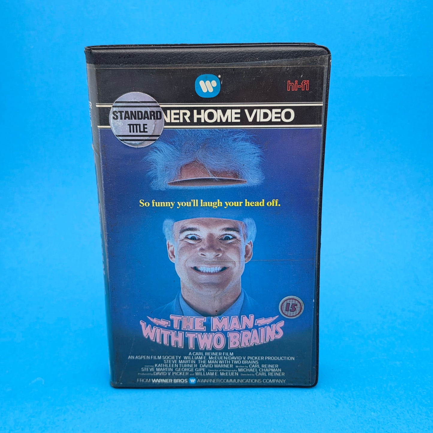 VHS Video ☆ THE MAN WITH TWO BRAINS ☆ 15 Cert Clam shell Big Warner Home Videol Vintage