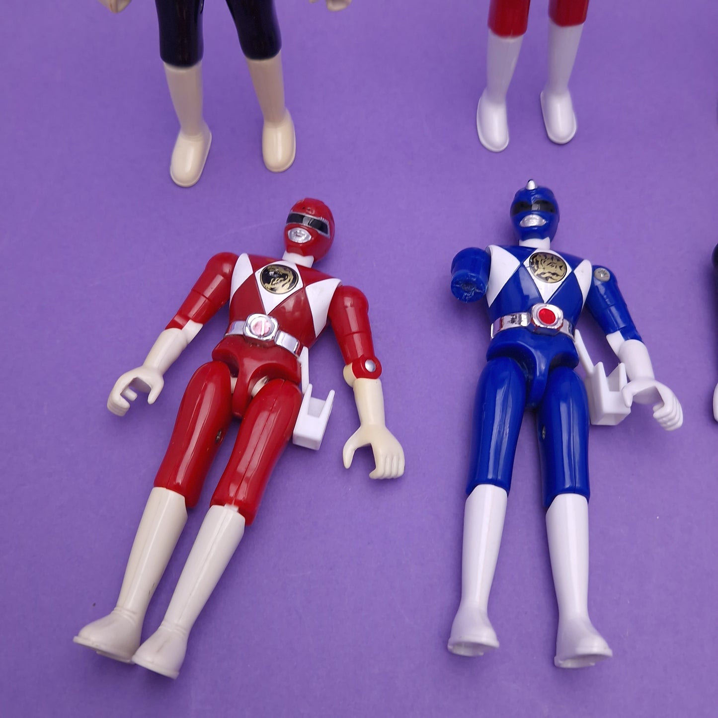 POWER RANGERS MMPR ☆ BLACK BLUE RED Rangers Figures ☆ Vintage Bandai 90s