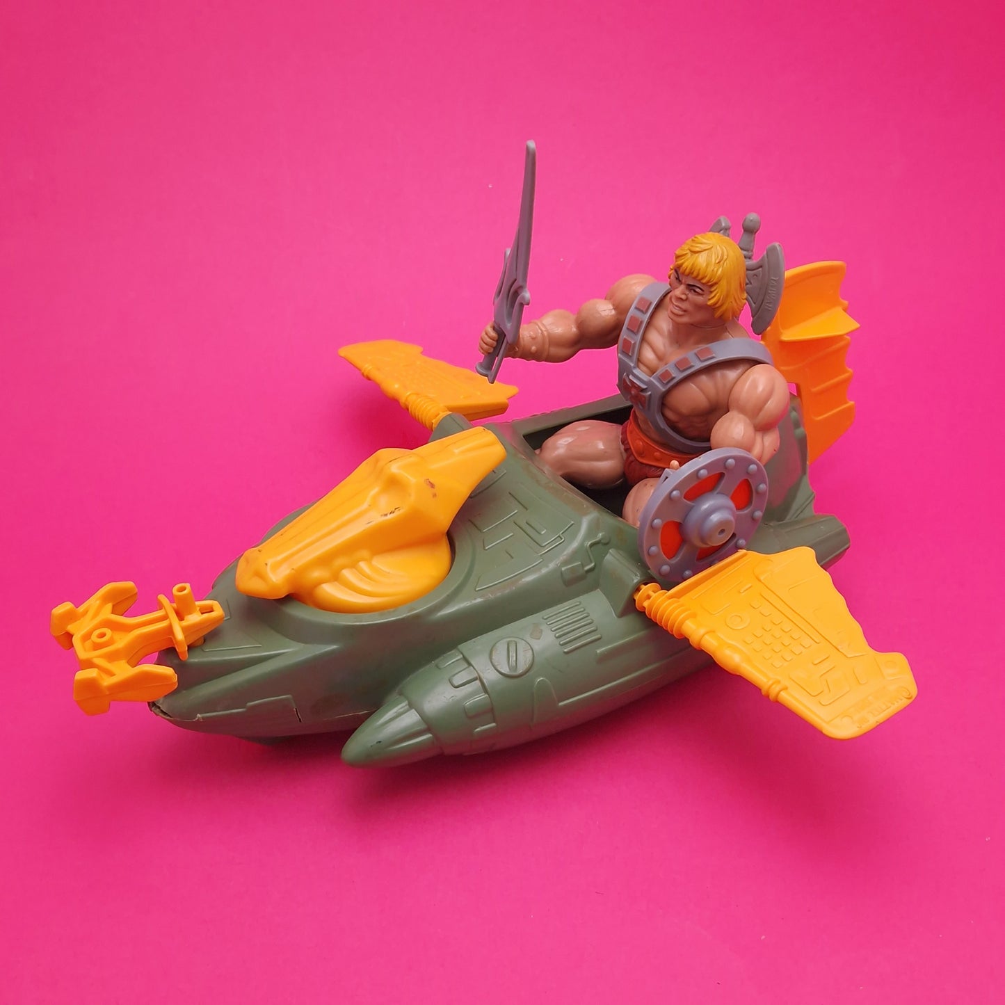 MASTERS OF THE UNIVERSE ☆ HE-MAN & WIND RAIDER Vintage Figure ☆ MOTU Loose 80s Mattel Original
