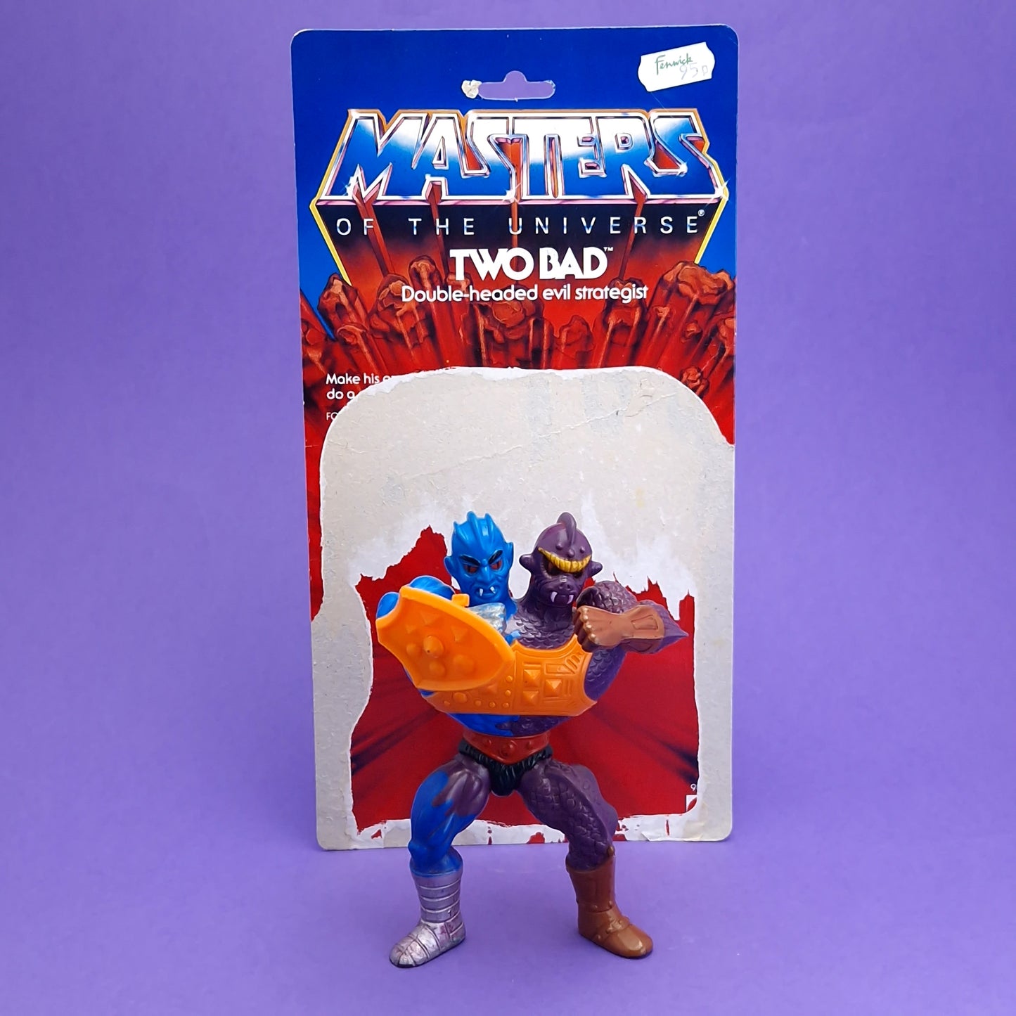 MASTERS OF THE UNIVERSE ☆ TWO-BAD Complete Vintage Figure ☆ MOTU Loose 80s Mattel Original