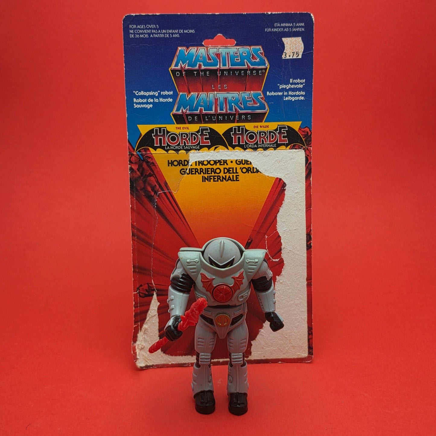 MASTERS OF THE UNIVERSE ☆ HORDE TROOPER Vintage Figure ☆ Staff MOTU 80s Mattel