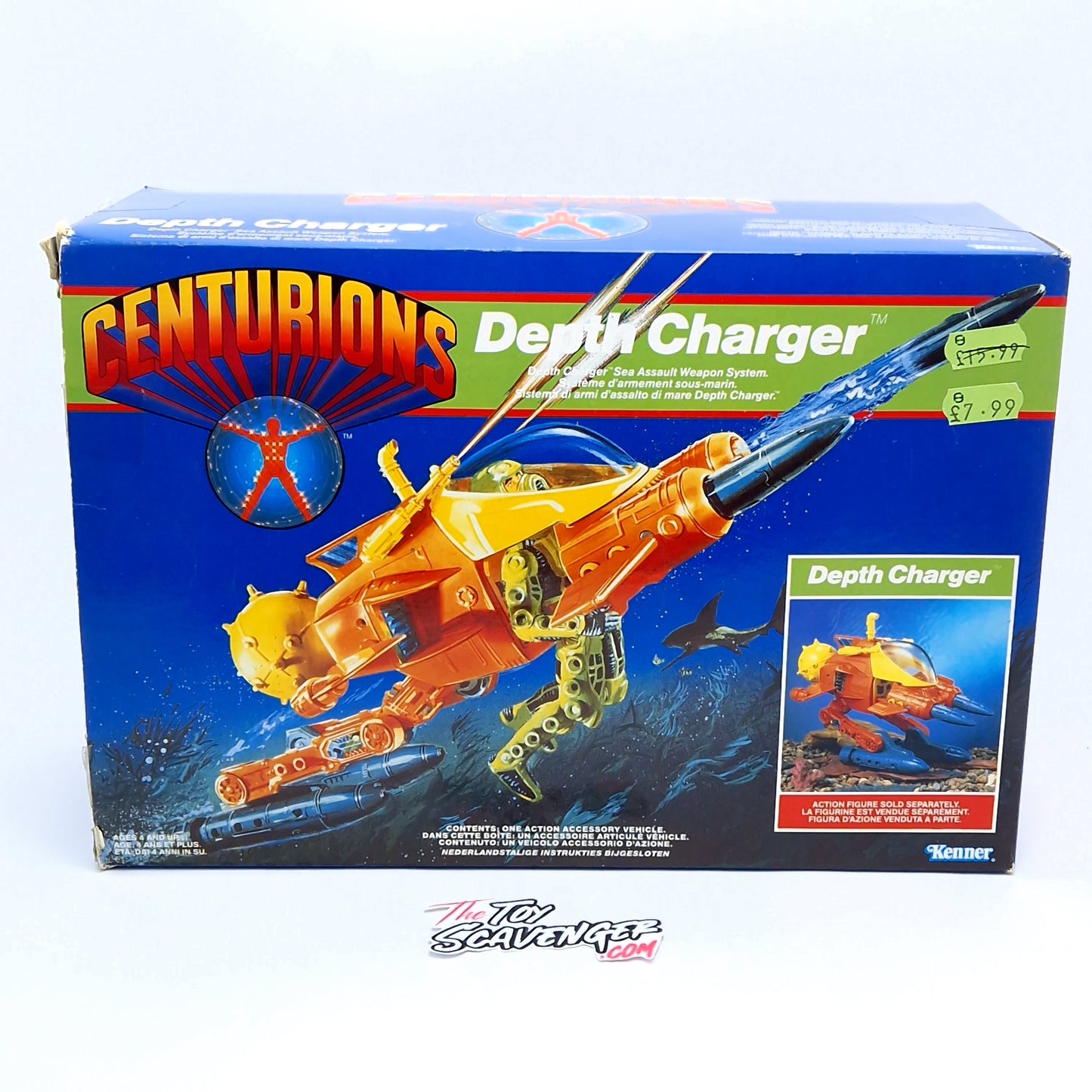CENTURIONS DEPTH CHARGER Complete Action Figure Vehicle ☆ BOXED Vintage 90s Kenner