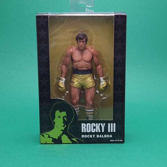 ROCKY 3 III ☆ ROCKY BALBOA Yellow Attire Shorts Action Figure ☆ NECA Boxed Sealed 40th Series 1