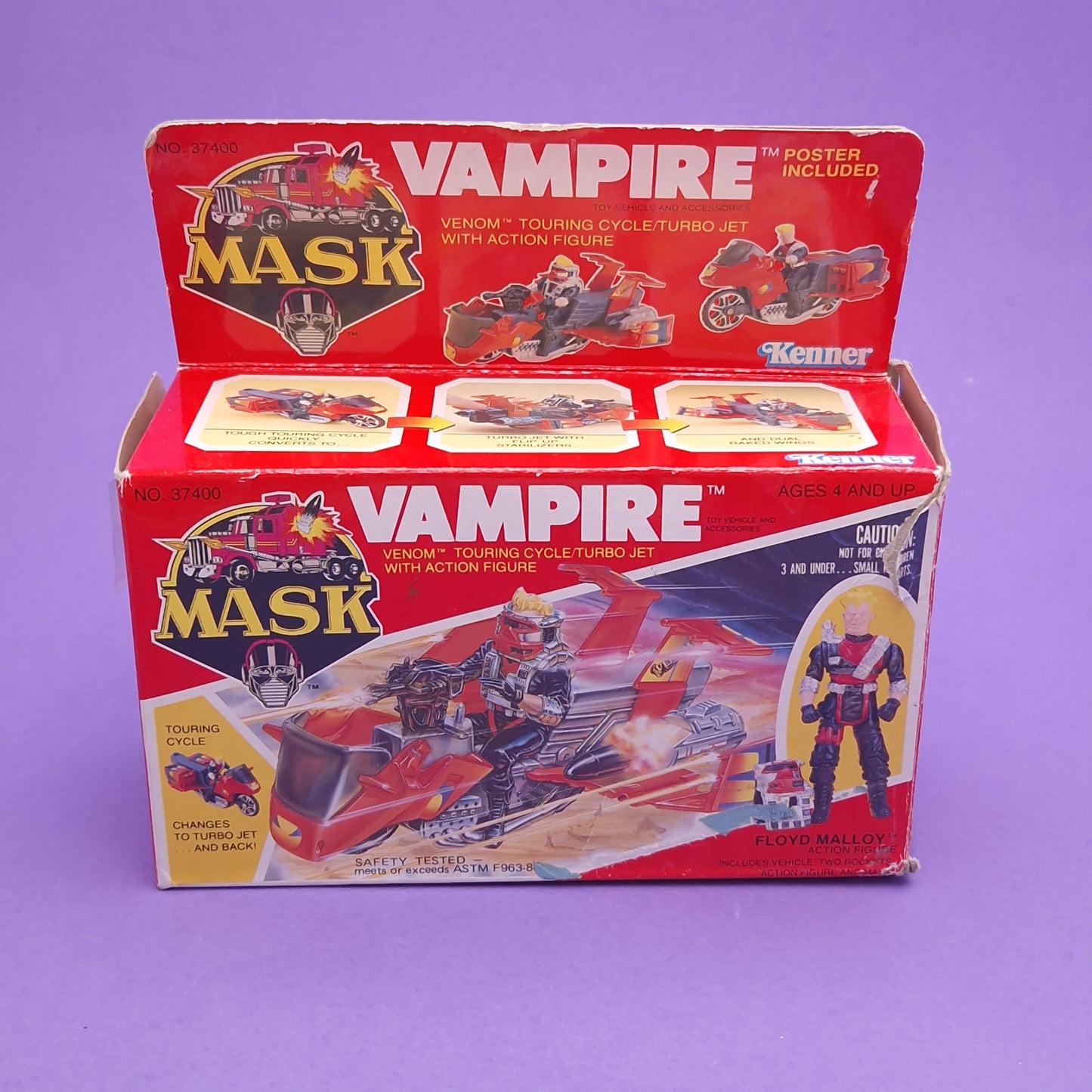 M.A.S.K ☆ VAMPIRE FLOYD MALLOY Figure Vehicle ☆ Complete Boxed 80s Kenner MASK Vintage