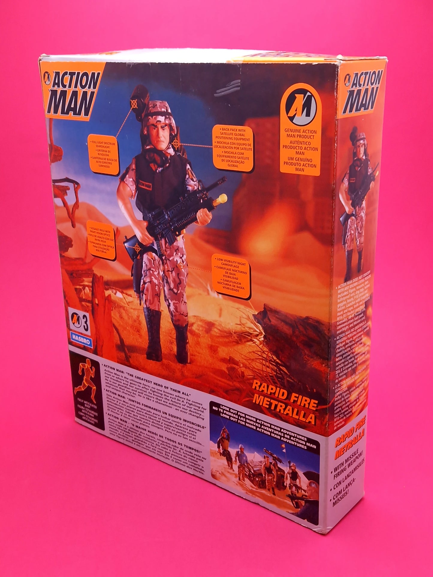 ACTION MAN ☆ RAPID FIRE Action Figure Doll ☆ Vintage HASBRO Boxed 90's SEALED