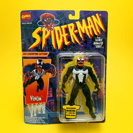 SPIDER-MAN ANIMATED SERIES ☆ VENOM Figure Marvel ☆ Carded Toybiz 90s Original