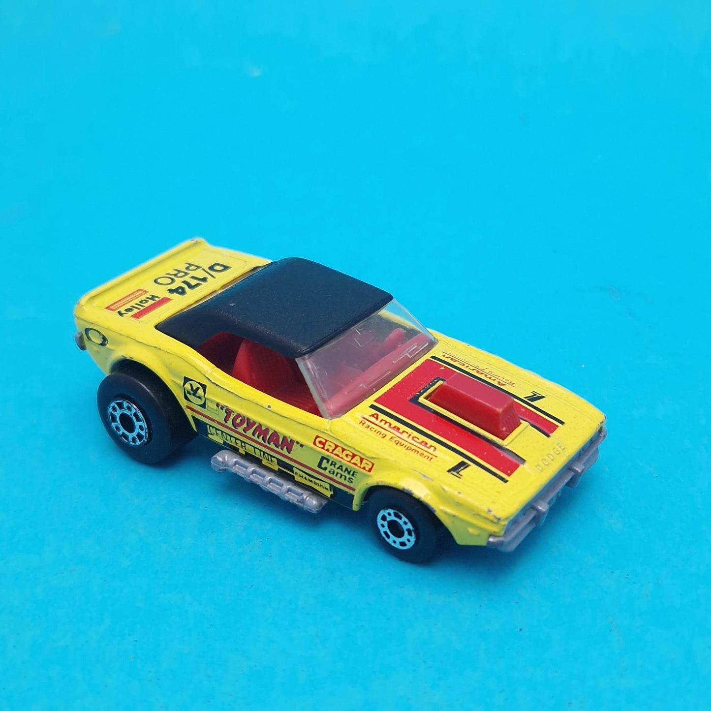 MATCHBOX ☆ SUPERFAST DODGE CHALLENGER TOYMAN Yellow Red Car Vehicle ☆ Diecast Car Vintage