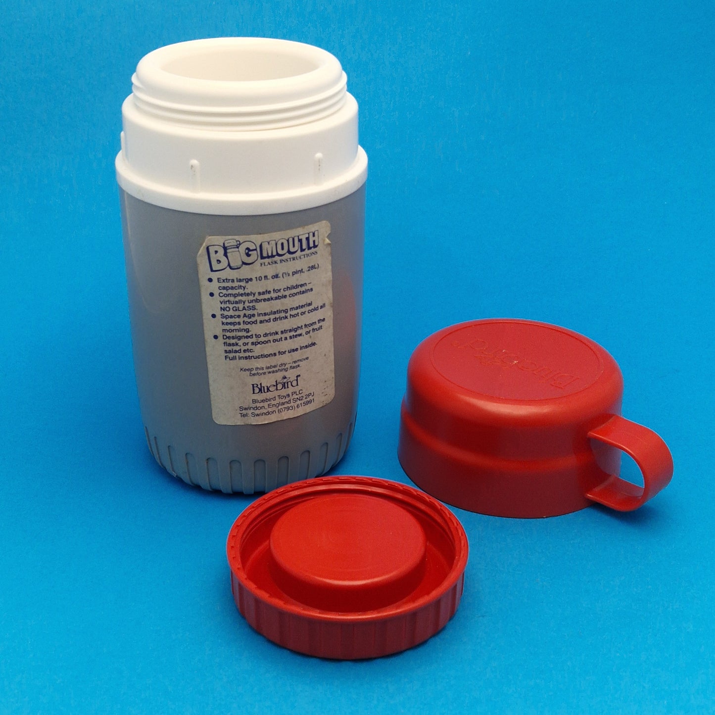 M.A.S.K ☆ LUNCH BOX & THERMOS FLASK Grey/Red ☆ UNUSED Bluebird Vintage 80s Loose