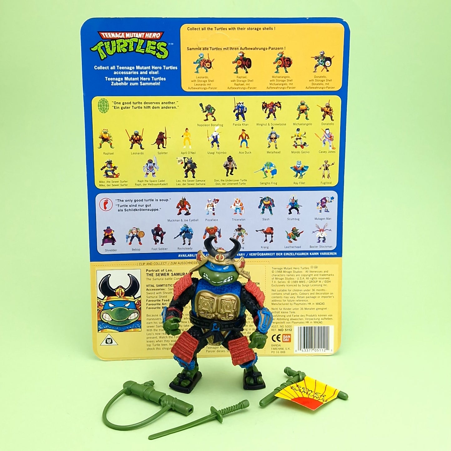 TEENAGE MUTANT NINJA TURTLES ☆ SEWER SAMURAI LEO Vintage Action Figure ☆ 90s Loose