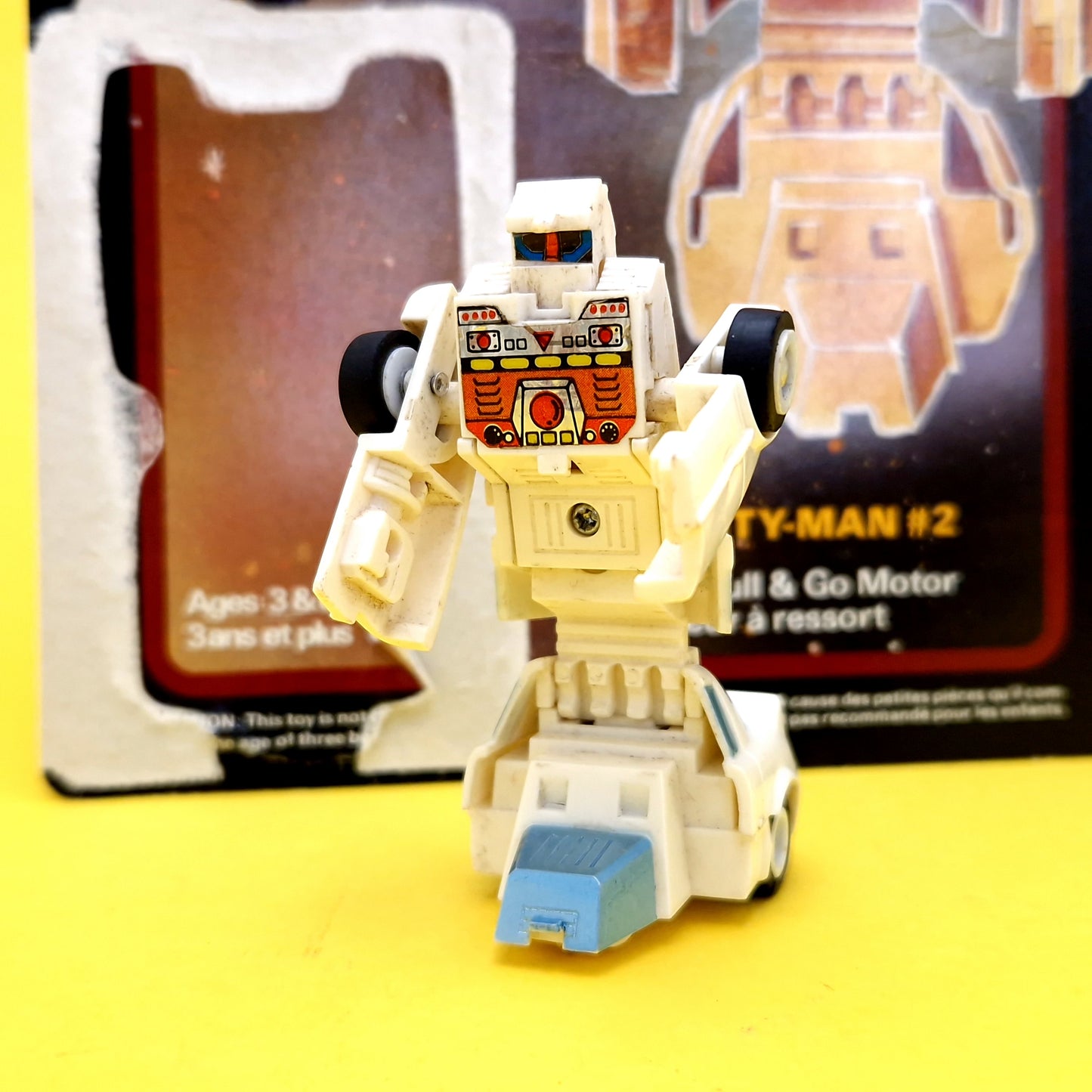 ROBOT RACER ☆ MIGHTY MAN #2 Esso Racers White Mazda RX-7 Robot Figure ☆ Vintage