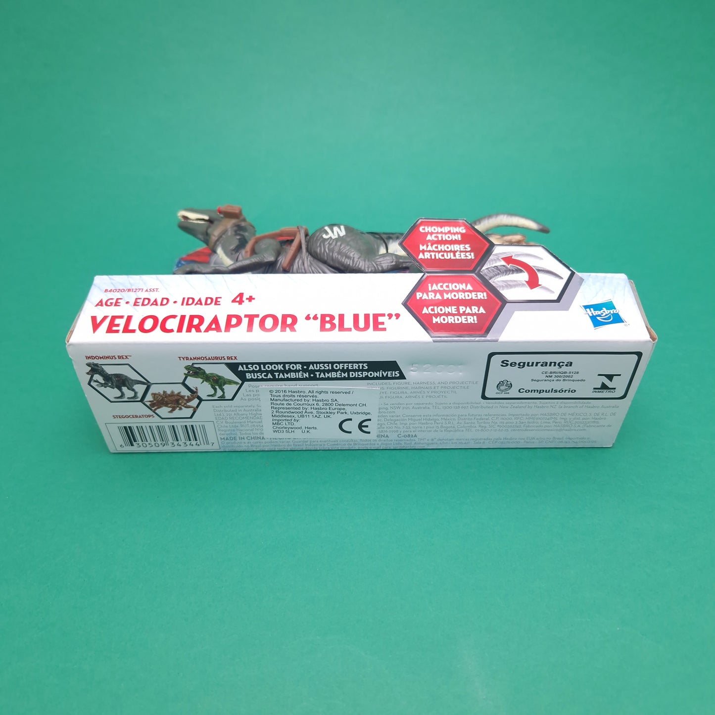 JURASIC WORLD ☆ VELOCIRAPTOR CHOMPING ACTION Boxed Action Figure ☆ 2016 Sealed Hasbro