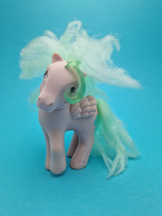 MY LITTLE PONY ☆ PERFUME PUFF PONY LAVENDER LACE Vintage MLP Figure ☆ Loose 80s Hasbro