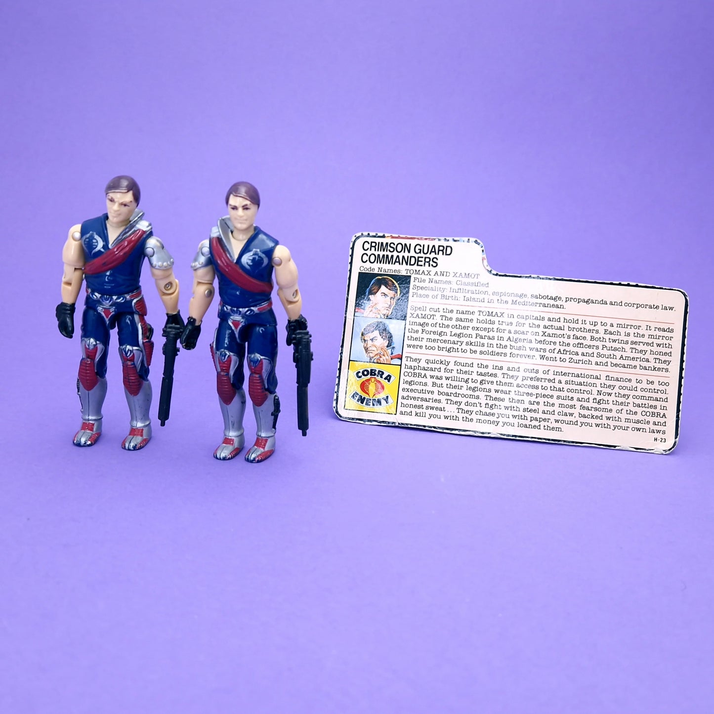 GI JOE ☆ CRIMSON GUARD TOMAX and XAMOT Action Figure ☆ Vintage Action Force Hasbro 1985 ARAH