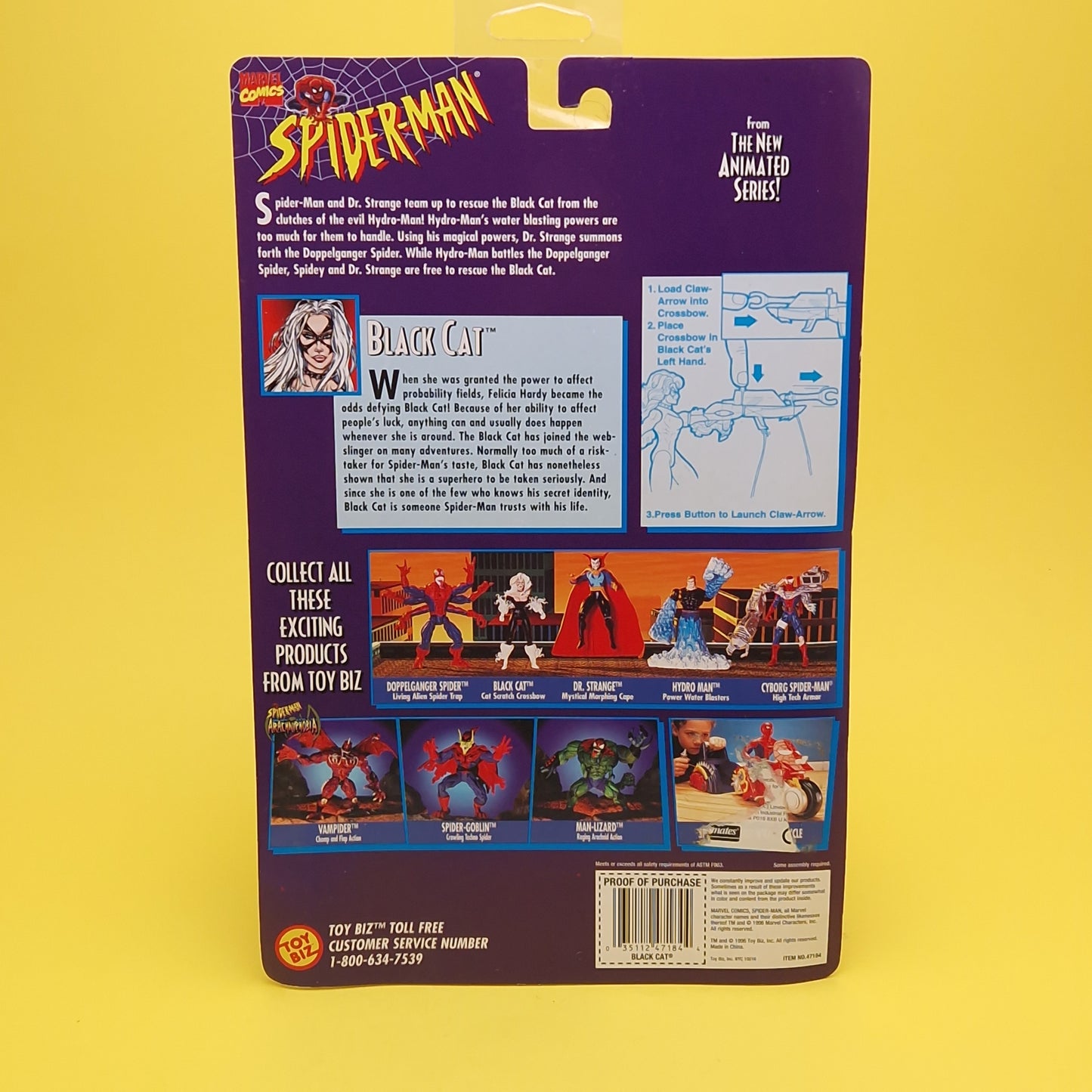 SPIDER-MAN ANIMATED SERIES ☆ Vintage BLACK CAT Figure ☆ Original Toybiz 90s