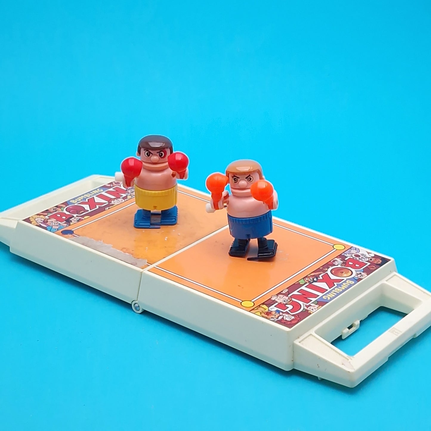 TOMY ☆ BUMBLING BOXING Figures Wind-up Playset ☆ Game 80s Case