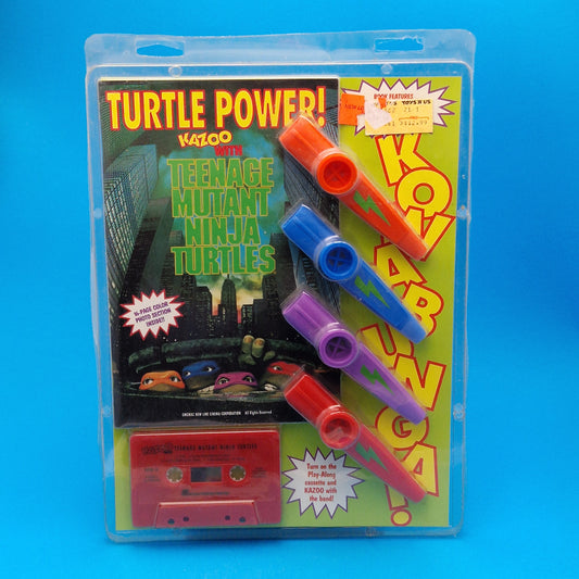 TEENAGE MUTANT NINJA TURTLES ☆ Turtle Power KAZOO Cassette Set Book SEALED Vintage ☆ 90s RARE HP