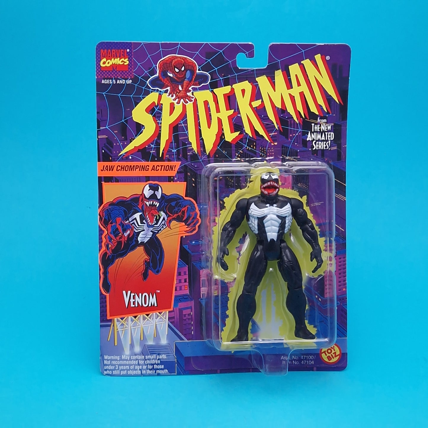 SPIDER-MAN ANIMATED SERIES ☆ VENOM Figure Marvel ☆ Carded Toybiz 90s Original