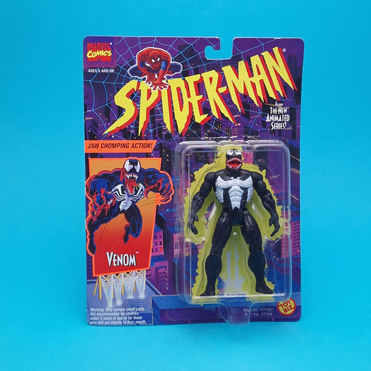 SPIDER-MAN ANIMATED SERIES ☆ VENOM Figure Marvel ☆ Carded Toybiz 90s Original