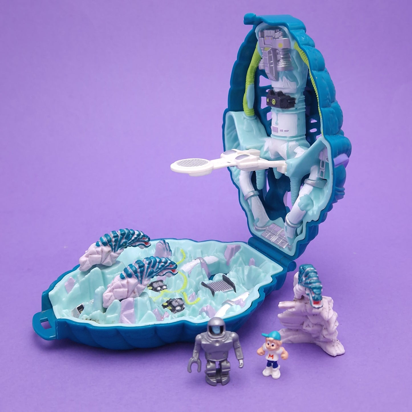 MIGHTY MAX ☆ ICE ALIEN Doom Zones Vintage Figure Playset ☆ Complete Loose