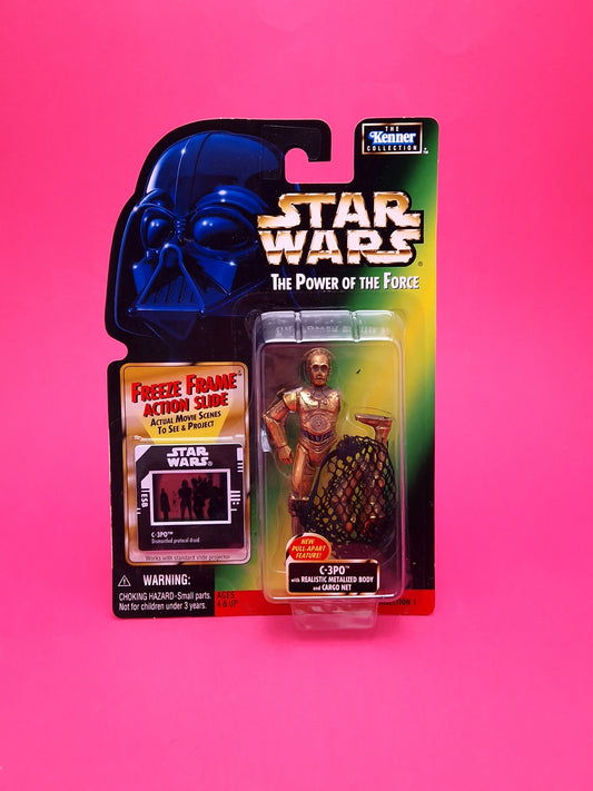 STAR WARS POTF ☆ Freeze Frame C-3PO Figure ☆ MOC Sealed Carded Kenner Power of the Force