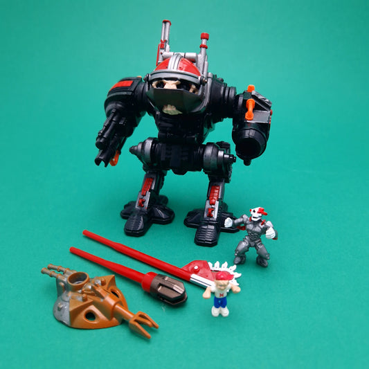 MIGHTY MAX ☆ SHUTS DOWN CYBOT Battle Warrior Vintage Figure Playset ☆ Complete Loose