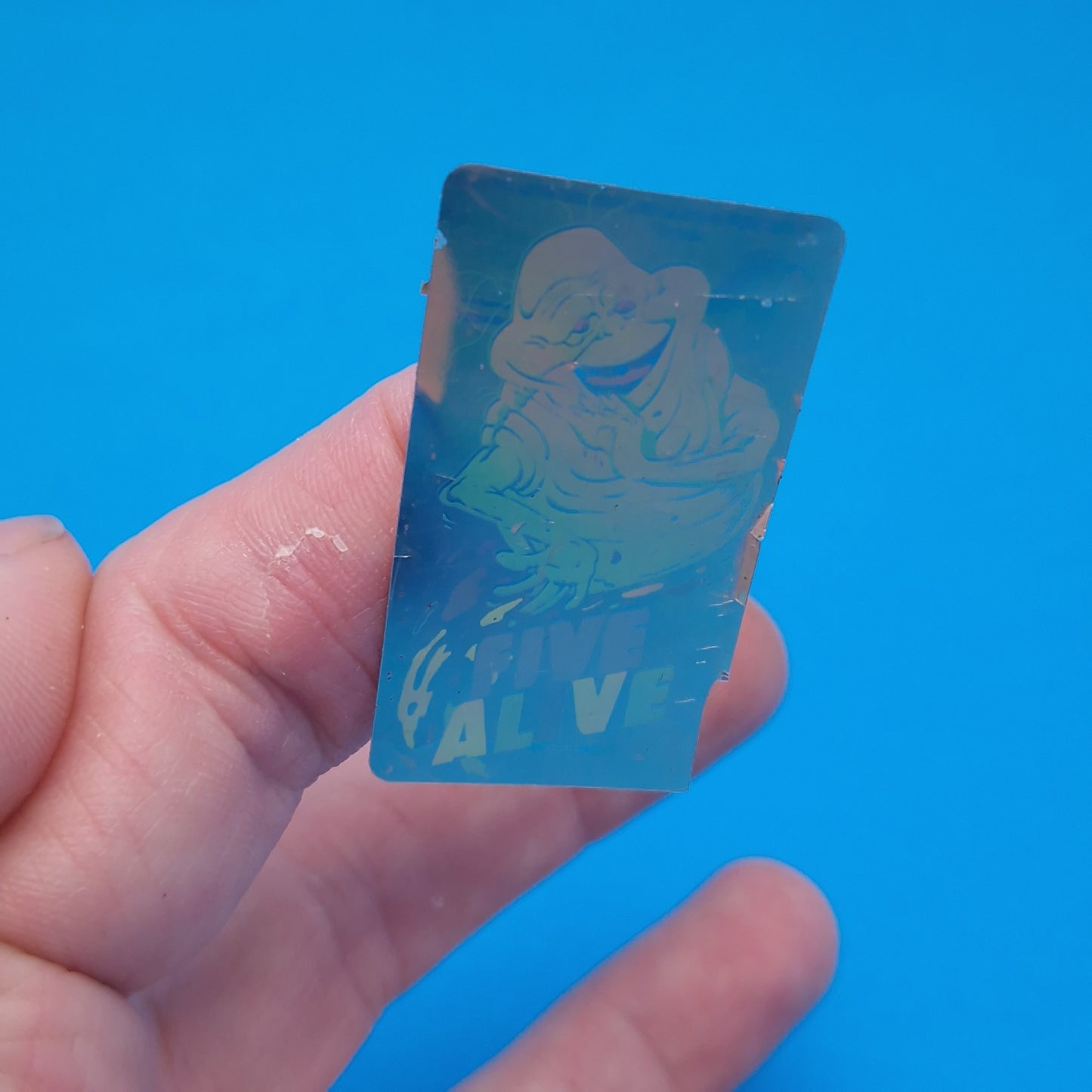 GHOSTBUSTERS 2 ☆ FIVE ALIVE Slimer HOLOGRAPHIC Sticker Vintage ☆ Loose 90s