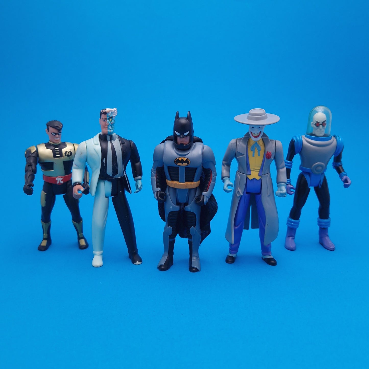 BATMAN THE ANIMATED SERIES ☆ 5x Bundle Snap-on Robin Armour Bruce Wayne Figure ☆ Vintage 90s Kenner