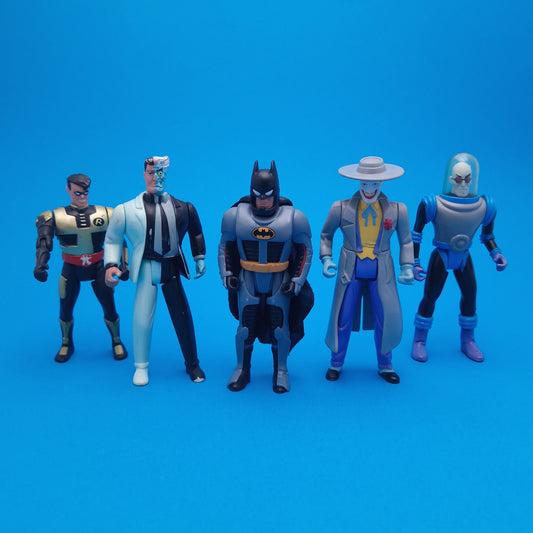 BATMAN THE ANIMATED SERIES ☆ 5x Bundle Snap-on Robin Armour Bruce Wayne Figure ☆ Vintage 90s Kenner