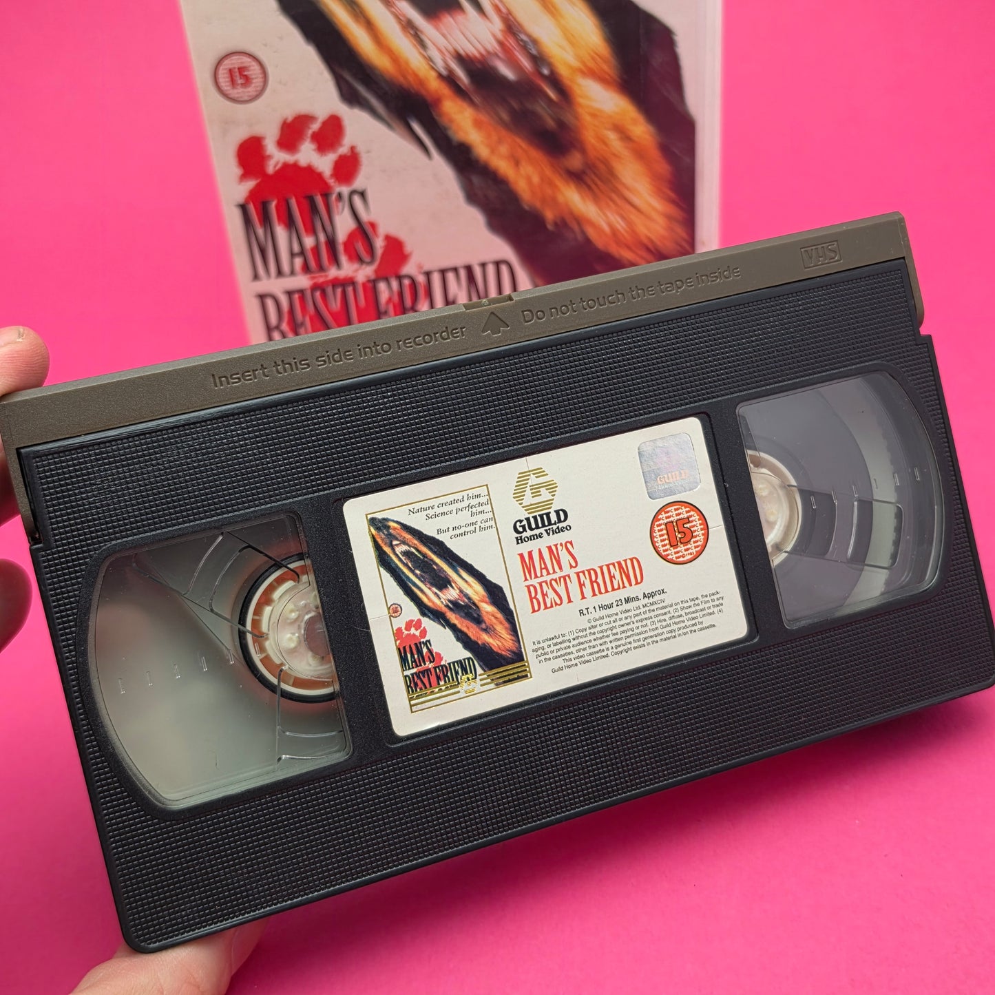 VHS Video ☆ MANS BEST FRIEND 1994 ☆ 15 Cert Big Box Ex Rental Vintage GUILD