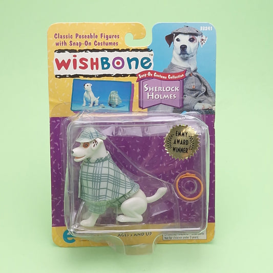 WISHBONE ☆ SHERLOCK HOLMES DOG Figure ☆ Vintage Sealed Carded PBS 90s