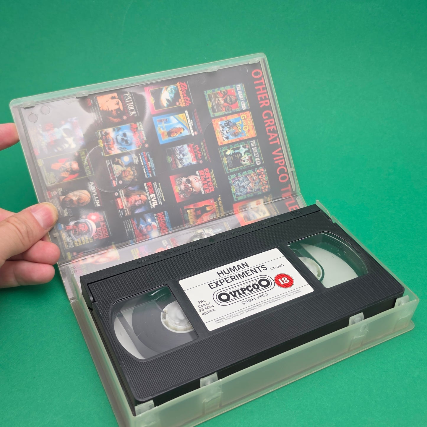 VHS Video ☆ HUMAN EXPERIMENTS ☆ 18 Cert Vintage Tape VIPCO 1993