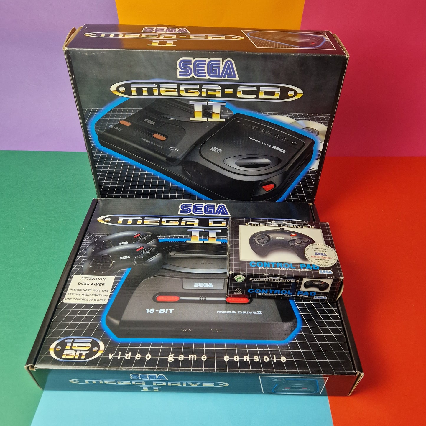 SEGA MEGADRIVE ☆ MEAGDRIVE 2 MEGA CD BOXED CONSOLE ☆ Vintage Retro Controller