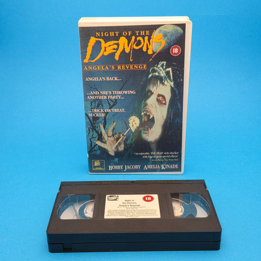 VHS Video ☆ NIGHT OF DEMONS ANGELAS REVENGE ☆ 18 Cert Big Box Ex Rental Vintage