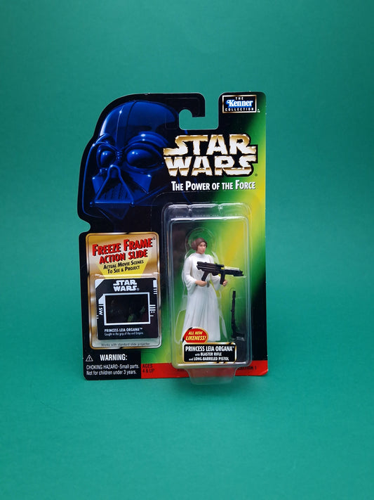 STAR WARS POTF ☆ Freeze Frame PRINCESS LEIA ORGANA Figure ☆ MOC Sealed Carded Kenner Power of the Force