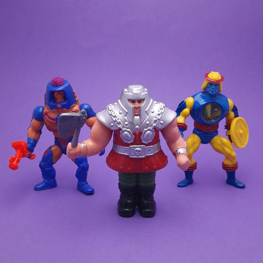 MASTERS OF THE UNIVERSE ☆ RAM MAN SY-CLONE MAN E FACES Vintage Figure ☆ MOTU Loose 80s Mattel Original