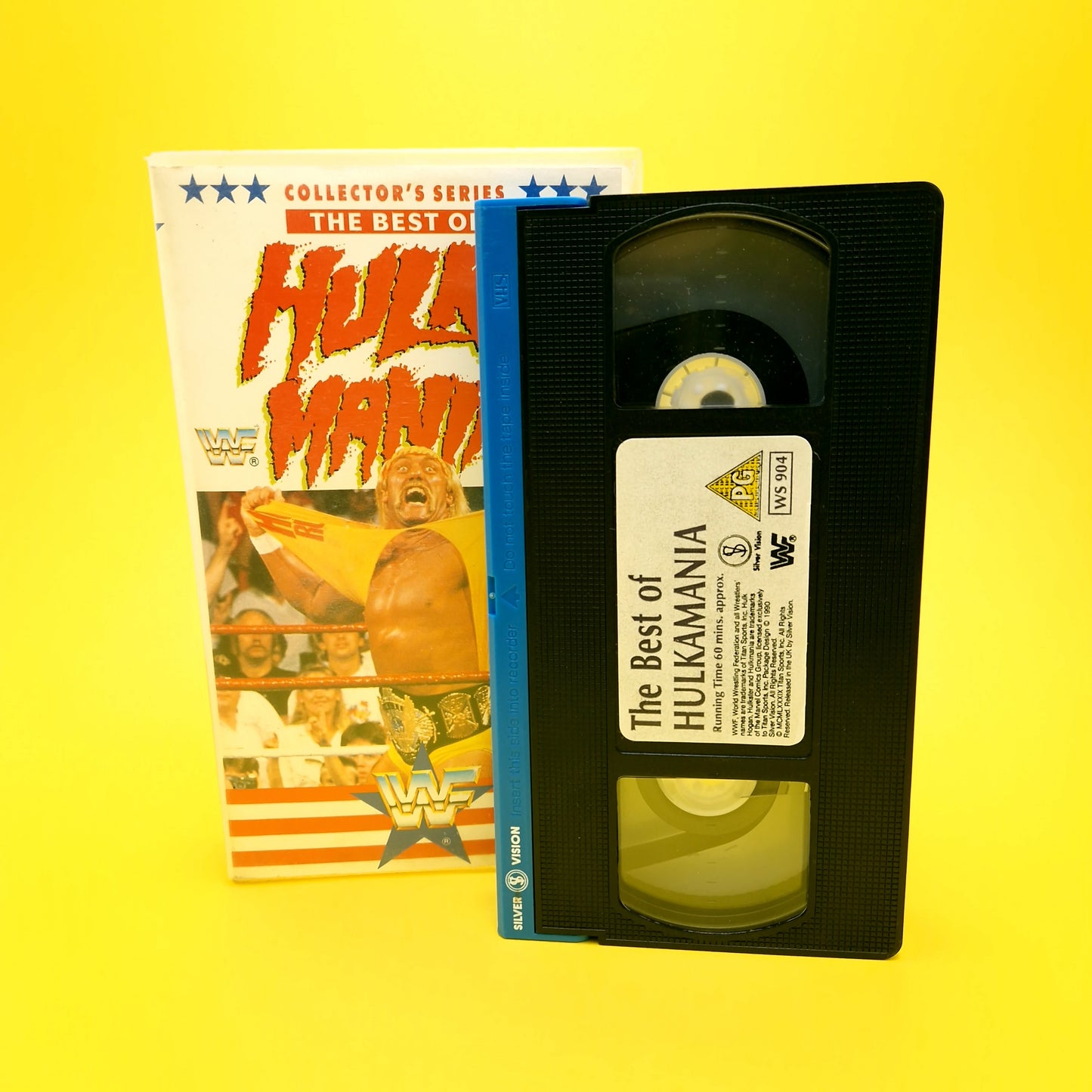 VHS Video ☆ WWF The Best of HULKAMANIA UK Tape Cassette ☆ Silver Vision Vintage PG