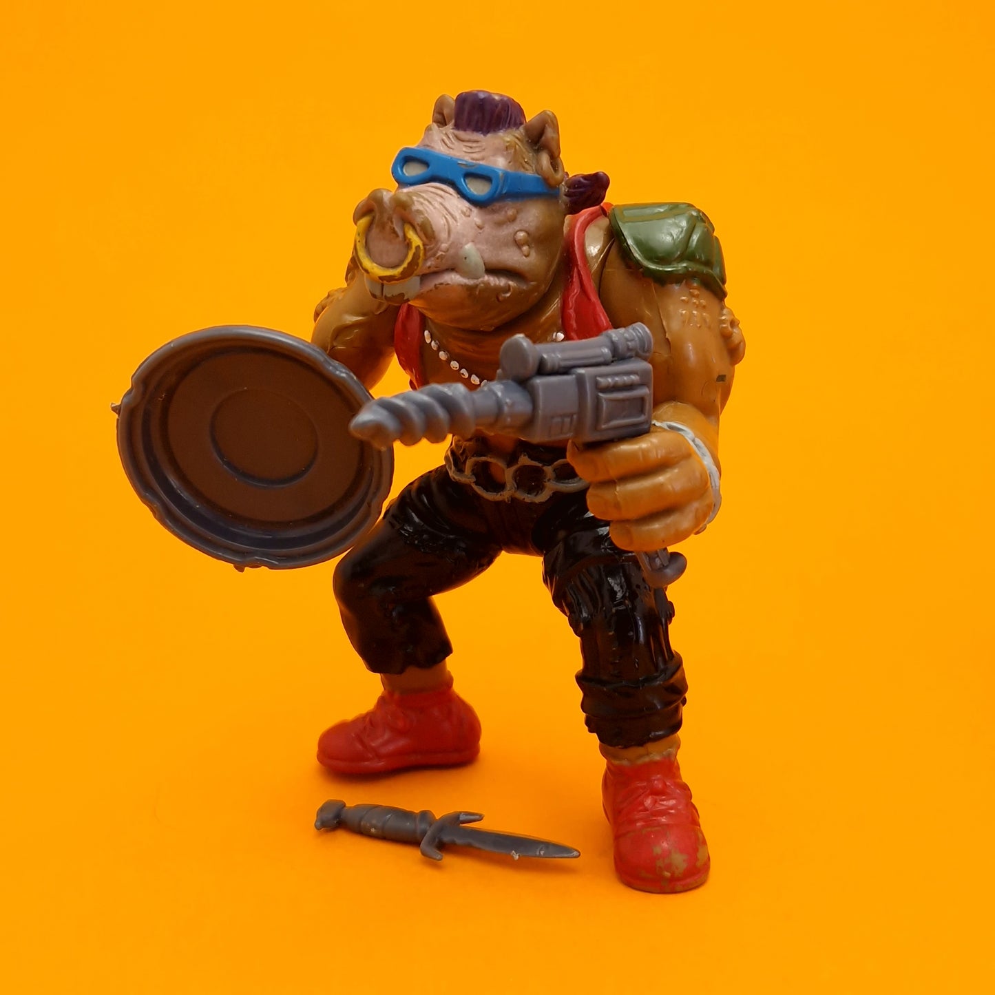 TEENAGE MUTANT NINJA TURTLES ☆ SOFT HEAD SHREDDER BEBOP ROCKSTEADY Vintage Action Figure ☆ 90s Loose